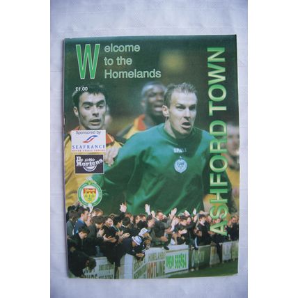 1997 programme Ashford Town v. Salisbury City, Dr Martens Cup 1st round 1st leg