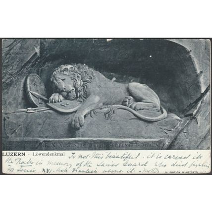 Löwendenkmal, Luzern, 1902 - Edition Illustrato Luzern AK