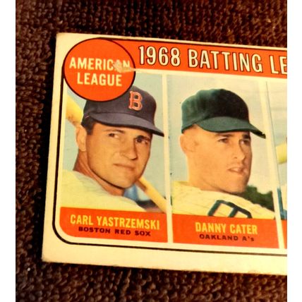 1969 Topps #1 A.L. 1968 Batting Leaders Carl Yastrzemski Danny Carter Tony Oliva