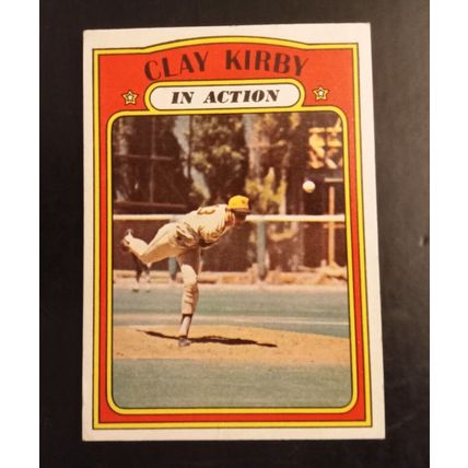 Topps 1972 #174 Clay Kirby San Diego Padres Pitcher 6.0 Excellent/Mint Condition