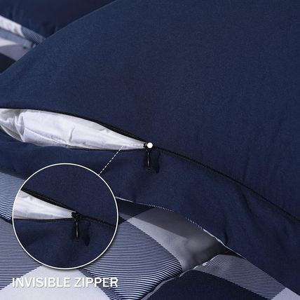 Downluxe Lightweight Plaid Comforter Set (Queen) with 2 Pillow Shams - 3-Piece S