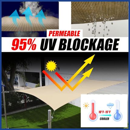 Shademart 12' X 20' Beige Sun Shade Sail UPF50 Rectangle Canopy Fabric Cloth Scr