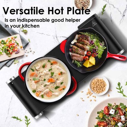 Cusimax Hot Plate for Cooking 1800W Portable Electric Double Burner Countertop C
