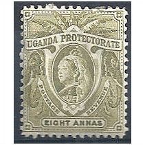 Uganda 1898 SG89 8a Pale Olive Mounted Mint .