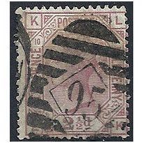 1878 SG141 2 1/2d Rosy-Mauve Plate 10 Good Used Check Letters "LK".