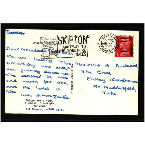 WILSON ARMS HOTEL GRASSINGTON YORKSHI 1969 SKIPTON NICE USED