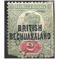 British Bechuanaland 1891 SG34 2d Grey-Green & Carmine Filler ..