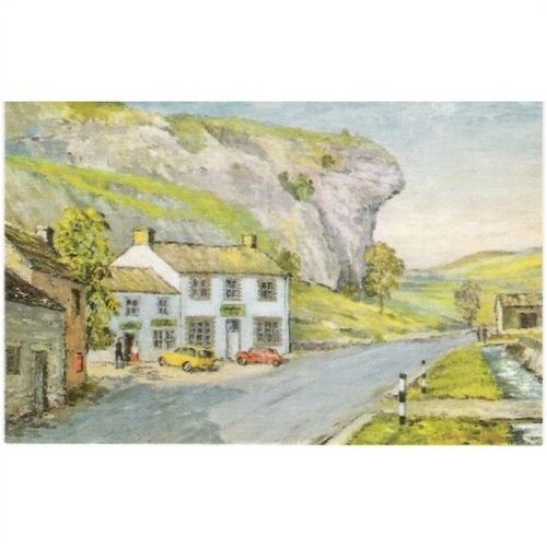 Kilnsey, Wharfedale, N Yorkshire - village - art Post Office postcard