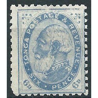 Tonga 1886 SG3 6d Blue Mint No Gum (traces or gum) .. ..