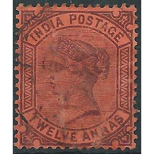 India 1888 SG100 12a Purple/Red Fine Used . . ..