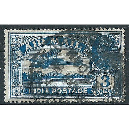 India 1929 SG221 3a Blue AIR Good/Fine Used....