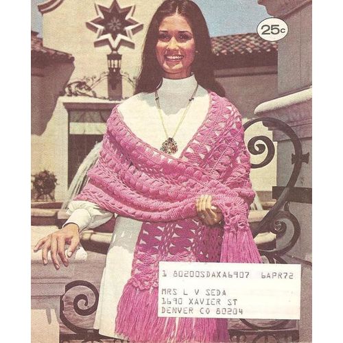 Crochet Shawl Pattern Hairpin Lace Stole (2)