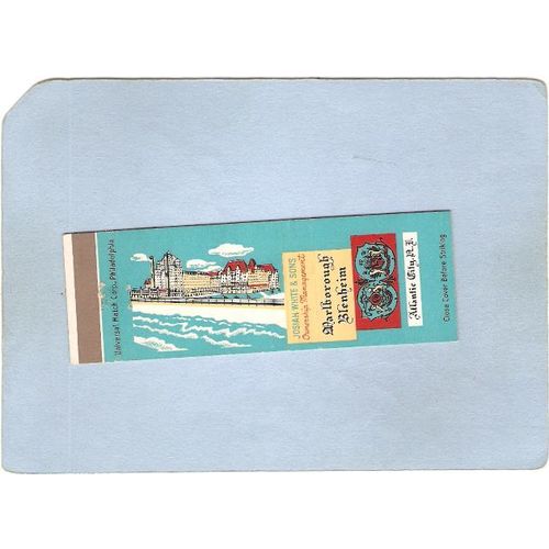 New Jersey Atlantic City Matchcover Marlborough Blenheim Josiah White & So~3607