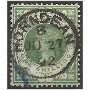 1887 SG211 1/- Green Very Fine Used HORNDEAN CDS Superb Colour ..