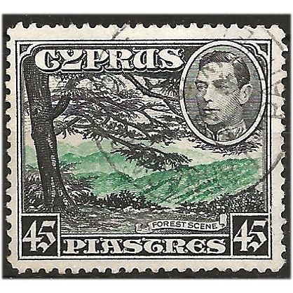 Cyprus 1938 SG161 45pi Green & Black Fine Used .....