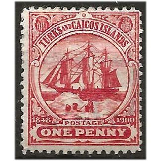 Turks & Caicos Islands 1900 SG102 1d Red Wmk Crown CA Mounted Mint . .. .