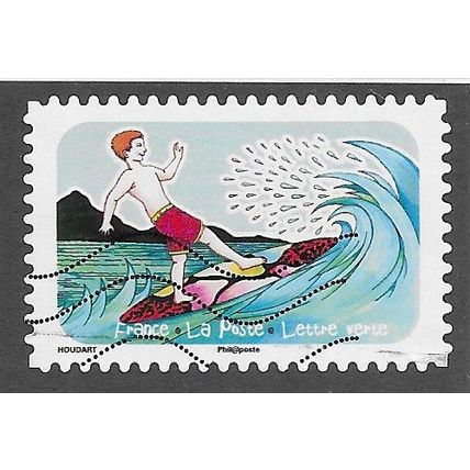 FRA 2020 (LETTRE VERTE) (S/A) 'VACANCES - SURFING' FINE USED (EBID77-921)