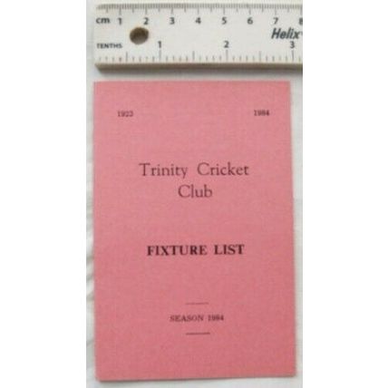 1984 Trinity Cricket Club Fixture List, South Lancashire Cricket League