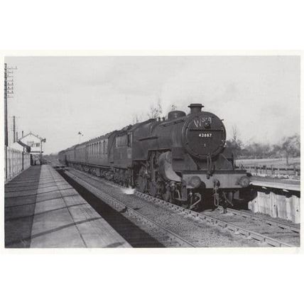 Crab 42887 Manchester To Crewe Train Engine at Goostrey Station in 1951 Postcard