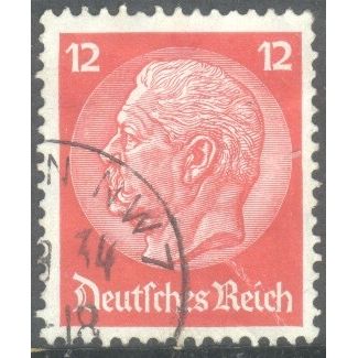 Germany 1934 - 12pf carmine - President Von Hindenburg - used 8