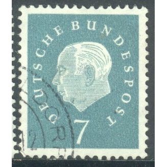 Germany 1959 - 7pf bluish green - President Heuss - used