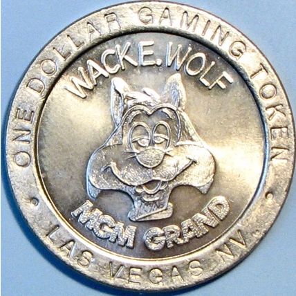 MGM Grand. $1 Casino Token. Las Vegas, NV. Wack-E-Wolf. R97.