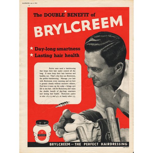 1953 Brylcreem Hair Care Full Page Vintage / Retro Magazine Advert