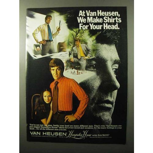 1970 Van Heusen Hampshire House Shirt Ad - For Head