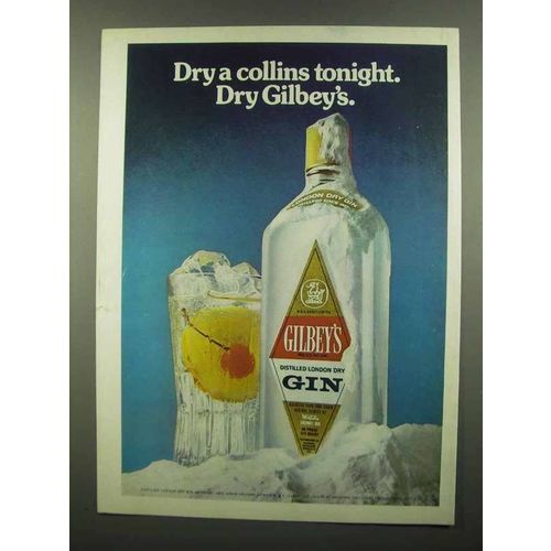 1974 Gilbey's Gin Ad - Dry A Collins Tonight