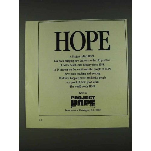 1978 Project Hope Ad