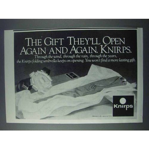 1981 Knirps Folding Umbrella Ad - The Gift They'll Open