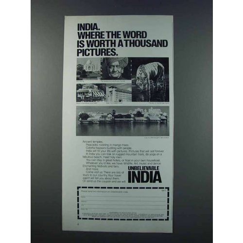 1981 India Tourism Ad - Word is Worth Pictures