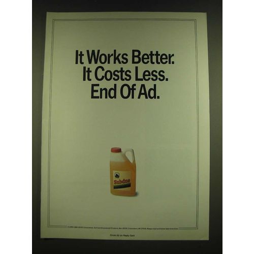 1990 Ciba-Geigy Subdue Ad - It works beter. It costs less. End of Ad.