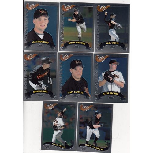2002 Topps Chrome Baltimore Orioles traded team set- 8 cards