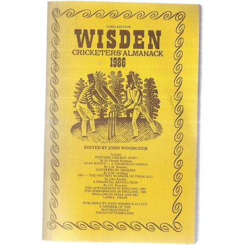 WISDEN CRICKETERS' ALMANACK 1986 soft cover book good condition =