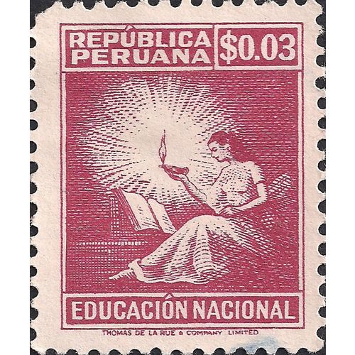 PERU, Educacion Nacional, red 1952, 3 Cvos, #2
