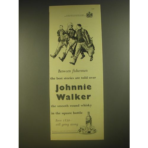 1955 Johnnie Walker Scotch Ad - Between fishermen