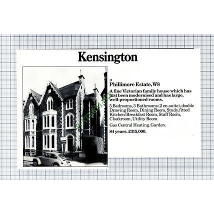 C7853) Phillimore Estate Kensington London W8 - 1981 Cutting