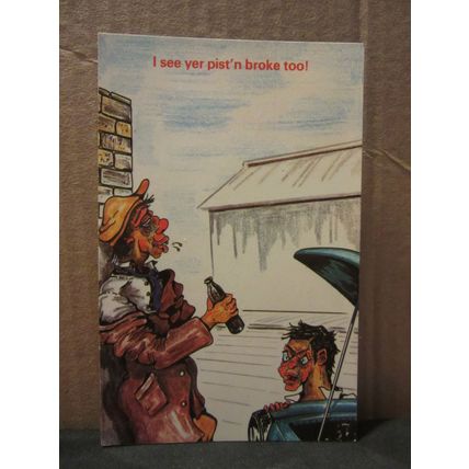 PIST'N BROKE humour. .unused postcard by Colourmaster CMC10