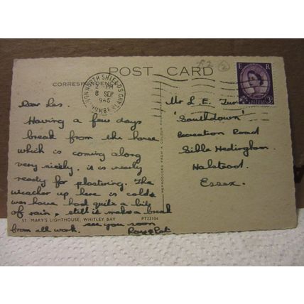 ST. MARY'S LIGHTHOUSE, WHITLEY BAY vintage used postcard 1965 pm =