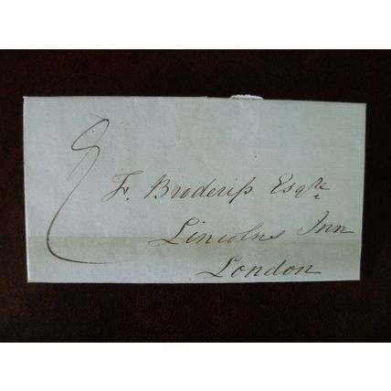 1837 GB Little Bowden 8d mileage rate entire London Broderik Lincolns Inn J West