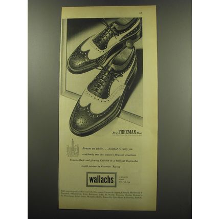 1949 Wallachs Freeman Shoe Ad - It's a Freeman Shoe