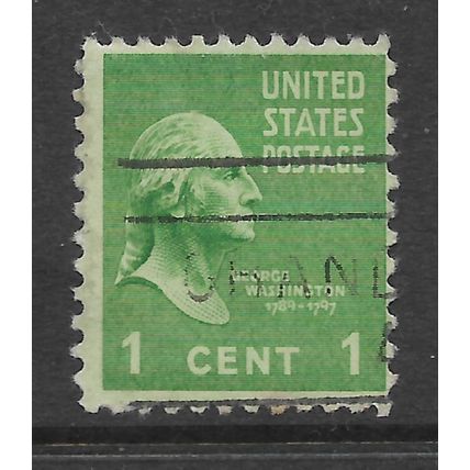 USA 1938 1c GEORGE WASHINGTON APPLE GREEN SG 800 FINE USED#