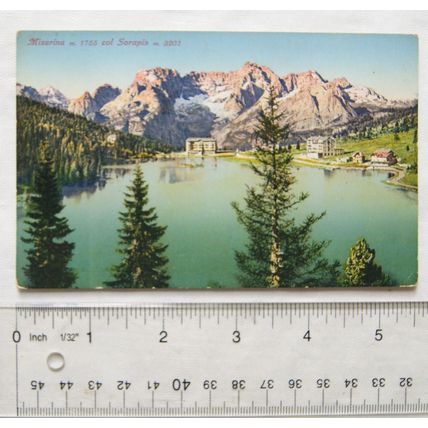 old postcard Misurina, Italy