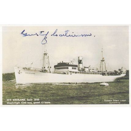 Gothenburg Swedish Orient Lines MS Dalsland Limited Ship Postcard
