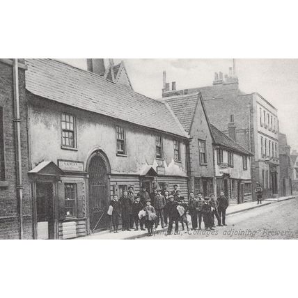 Cottages Adjoining Romford Brewery Essex in 1910 Postcard