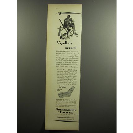 1952 Abercrombie & Fitch Viyella Plaid Shirts and Hose Ad - Viyella's Secret