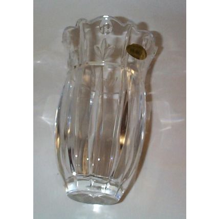 Vintage Block Tulip 7 Inch Garden Vase - 24% Lead Crystal Hand Crafted - Poland