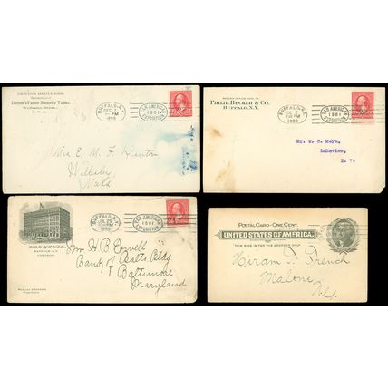1899-1900 LOT/4 Buffalo, NY PAN AMERICAN EXPOSITION, BOMAR 13, 14, & 15 Cancels!