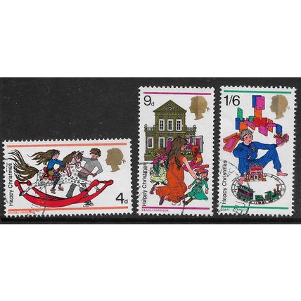 GREAT BRITAIN 1968 CHRISTMAS SG 775 / 777 SET 3 VALS FINE USED#5